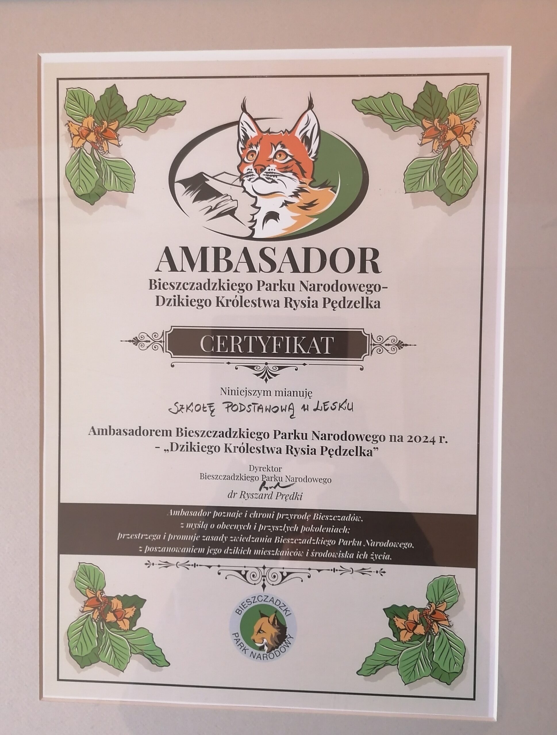 Szkoła w Lesku otrzymała tytuł Ambasador BdPN
